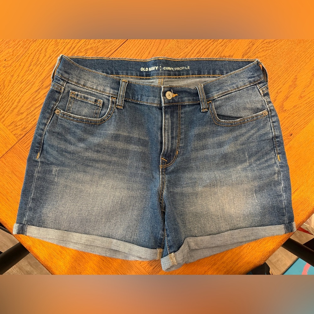 Old Navy Womens Blue Denim Cuffed Shorts - 10